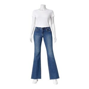 Christopher Blue Comfort Stretch Bootcut Jeans Medium Wash Raw Hem Women's 10